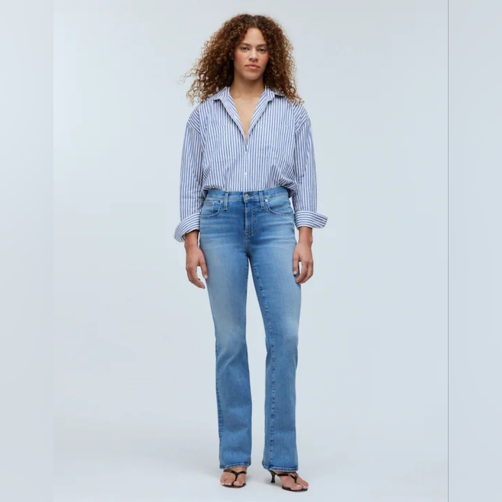 Madewell Kick Out Full Length Light Blue Flare Jeans
